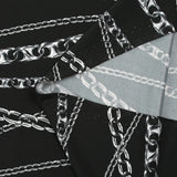 Satin viscose knit printed in black background chain