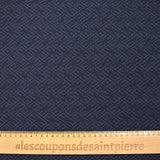 Jersey de coton imprimé monogramme fond bleu marine