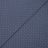 Jersey de algodón estampado con nueces sobre fondo azul denim