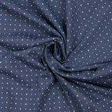 Jersey de algodón estampado con nueces sobre fondo azul denim