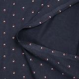 Cotton jersey with burgundy ear of wheat print, navy blue background