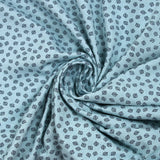 Cotton jersey leaf print sky blue background
