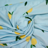 Jersey de velours nicky imprimé citron sur fond ciel
