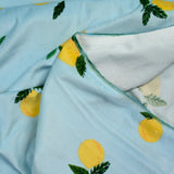 Jersey de velours nicky imprimé citron sur fond ciel