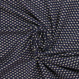 Jersey de coton imprimé grain de café fond bleu nuit