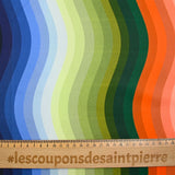 Striped printed cotton shades of chlorophyll