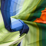 Striped printed cotton shades of chlorophyll