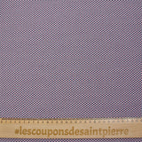 Cotton jersey printed red polka dots with navy circle and white background