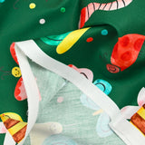 Cotton printed Lenny's world dark green background