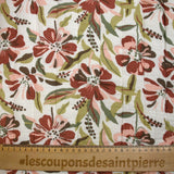 Double-sided quilted gauze Bangkok white and green background by the meter