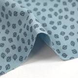 Cotton jersey leaf print sky blue background