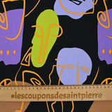 Cotton satin elastane -face black background