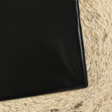 Black waxed stretch duchess satin