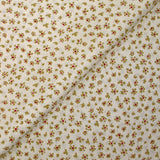 Cotton poplin printed with abstract flowers on an ecru background