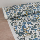 Liberty ® cotton Doe a Deer blue white background by the meter