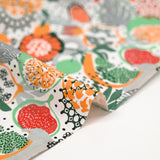 Orange and green exotic fruit printed cotton poplin