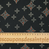 Gabardine 100% cotton Celtic symbol black background