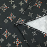 Gabardine 100% cotton Celtic symbol black background