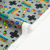 Cotton poplin printed with gaming mouse gray background