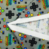 Cotton poplin printed with gaming mouse gray background