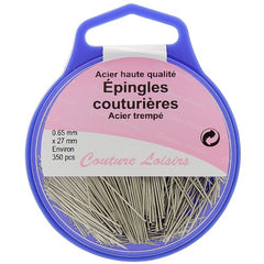 Epingles couture acier trempé ±350 pcs 25g- 27x0.65mm