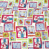 Seaside printed viscose with ecru background