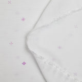Viscose printed purple signs white background