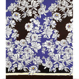 Viscose printed floral garden purple brown background