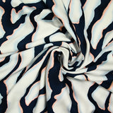 Navy blue Colorado printed viscose satin