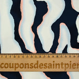 Navy blue Colorado printed viscose satin