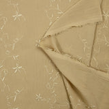 Polyester veil embroidered flowers and foliage sand
