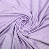 Jersey imprimé pois argentés holographiques fond bleu mauve