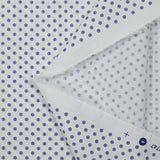 Cotton shirt mini blue flowers white background