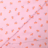 Double gauze printed butterfly pink background