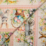 Pink Easter bunny print cotton