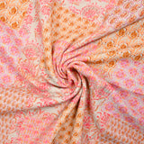Gasa simple estampada de patchwork de cachemira rosa