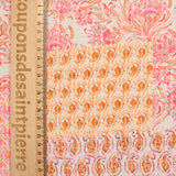 Gasa simple estampada de patchwork de cachemira rosa