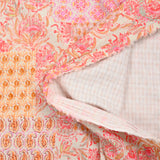 Gasa simple estampada de patchwork de cachemira rosa