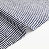 White and navy striped linen jersey