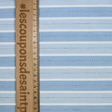 Jacquard de popelín de polialgodón con rayas blancas, azules y negras