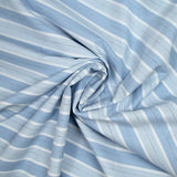 Jacquard de popelín de polialgodón con rayas blancas, azules y negras