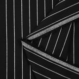 Dyed woven cotton with white stripes and black background