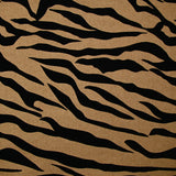 Flocked wool blend zebra black velvet camel background