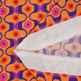 Viscose printed agitation purple and pink orange background