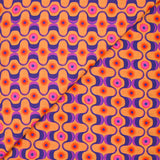 Viscose printed agitation purple and pink orange background