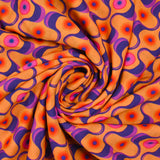 Viscose printed agitation purple and pink orange background