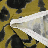 Printed viscose crepe with blotter effect, khaki background