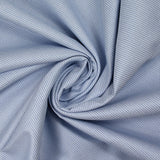 Blue geometric woven-dyed polycotton poplin