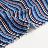 Double gauze printed wave and orange blue feather