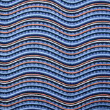 Double gauze printed wave and orange blue feather